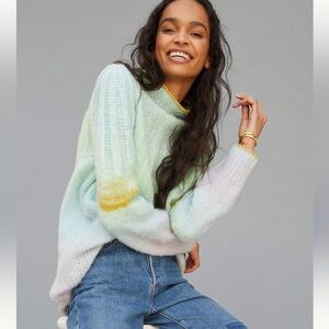 Anthropologie Perri Ombre Knit Tunic Wool Alpaca Blend Sweater Size XSP